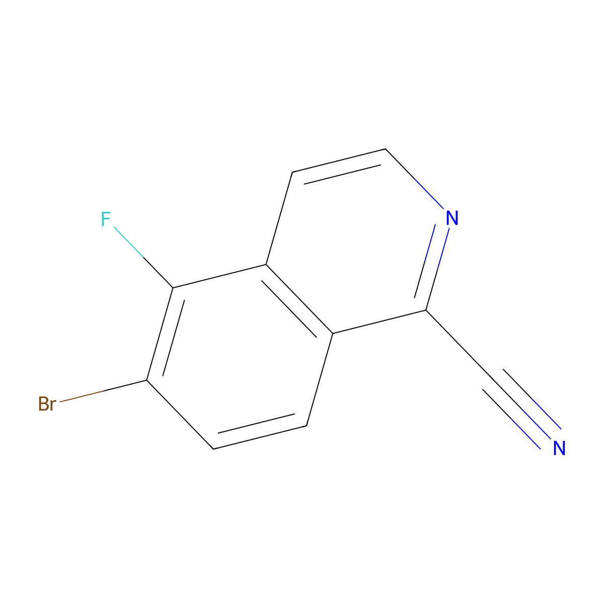6-Bromo-5-fluoroisoquinoline-1-carbonitrile molecular structure, CAS 2060034-24-2