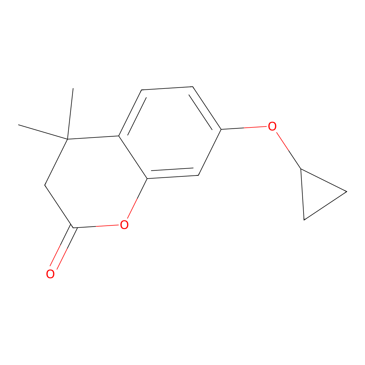 7-Cyclopropoxy-4,4-dimethyl-3,4-dihydro-2H-1-benzopyran-2-one molecular structure, CAS 2060034-29-7