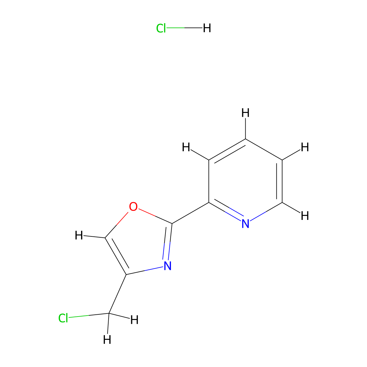 2-(4-(Chloromethyl)-1,3-oxazol-2-yl)pyridine hydrochloride molecular structure, CAS 2060034-33-3