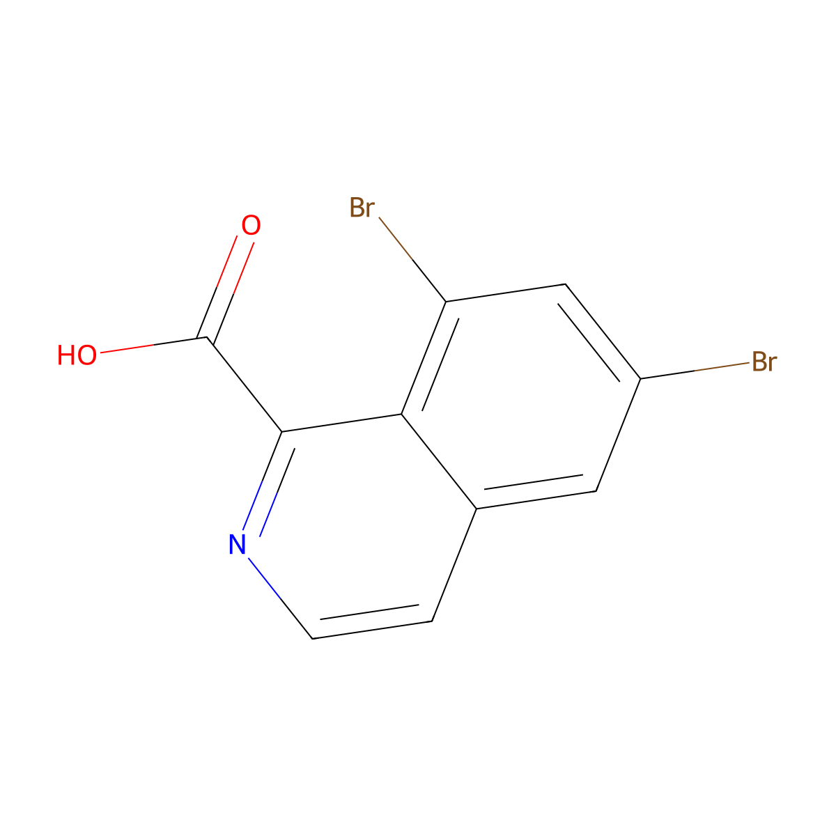 6,8-Dibromoisoquinoline-1-carboxylic acid molecular structure, CAS 2060034-37-7
