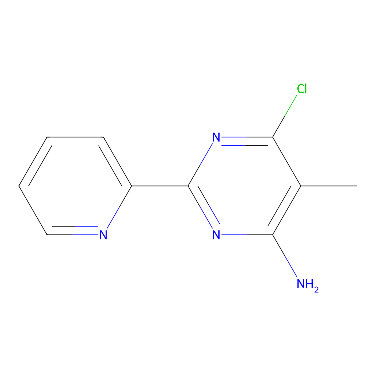 6-Chloro-5-methyl-2-(pyridin-2-yl)pyrimidin-4-amine molecular structure, CAS 2060034-38-8