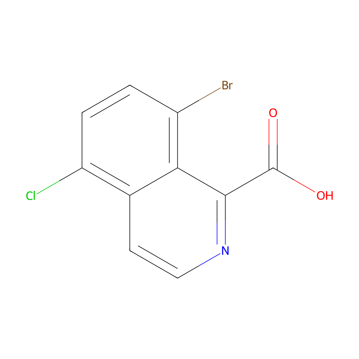 8-Bromo-5-chloroisoquinoline-1-carboxylic acid molecular structure, CAS 2060034-41-3