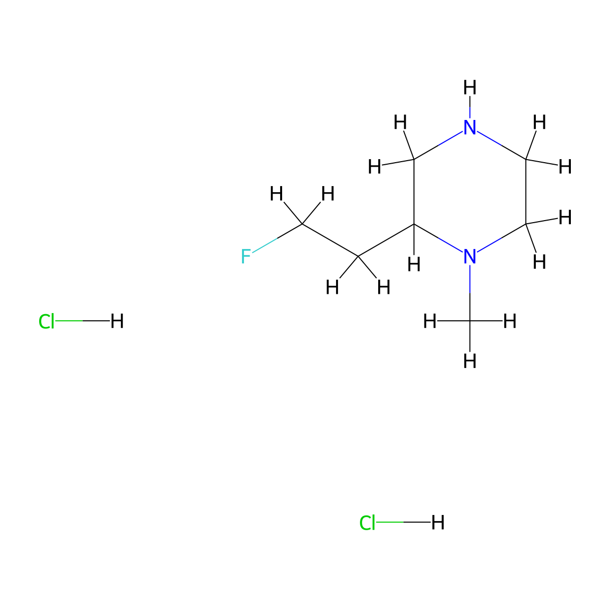 2-(2-Fluoroethyl)-1-methylpiperazine dihydrochloride molecular structure, CAS 2060034-42-4