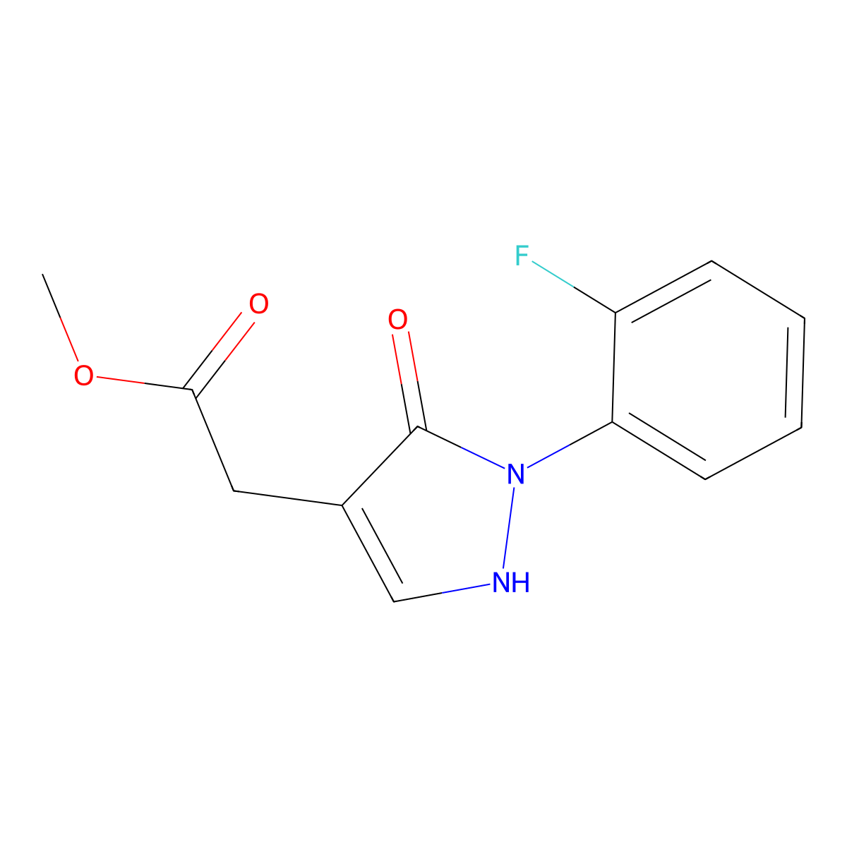 Methyl 2-[2-(2-fluorophenyl)-3-oxo-2,3-dihydro-1H-pyrazol-4-yl]acetate molecular structure, CAS 2060034-43-5
