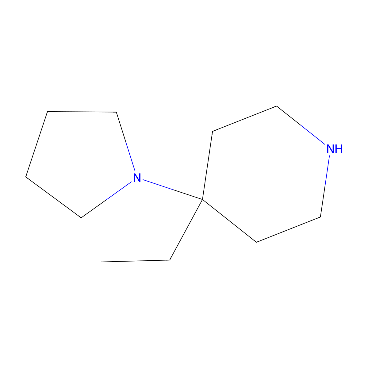 4-Ethyl-4-(pyrrolidin-1-yl)piperidine molecular structure, CAS 2060034-44-6