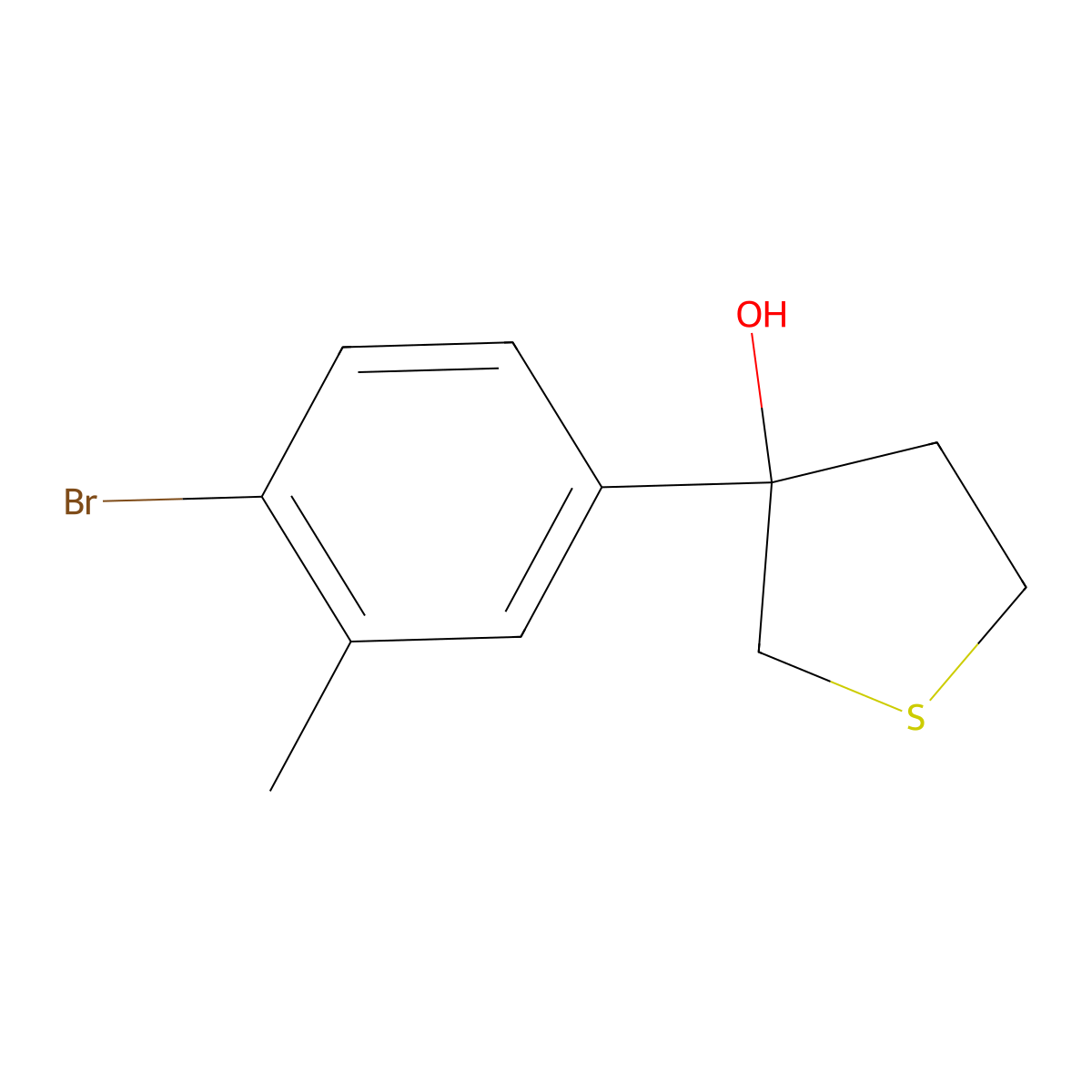 3-(4-Bromo-3-methylphenyl)thiolan-3-ol molecular structure, CAS 2060034-45-7