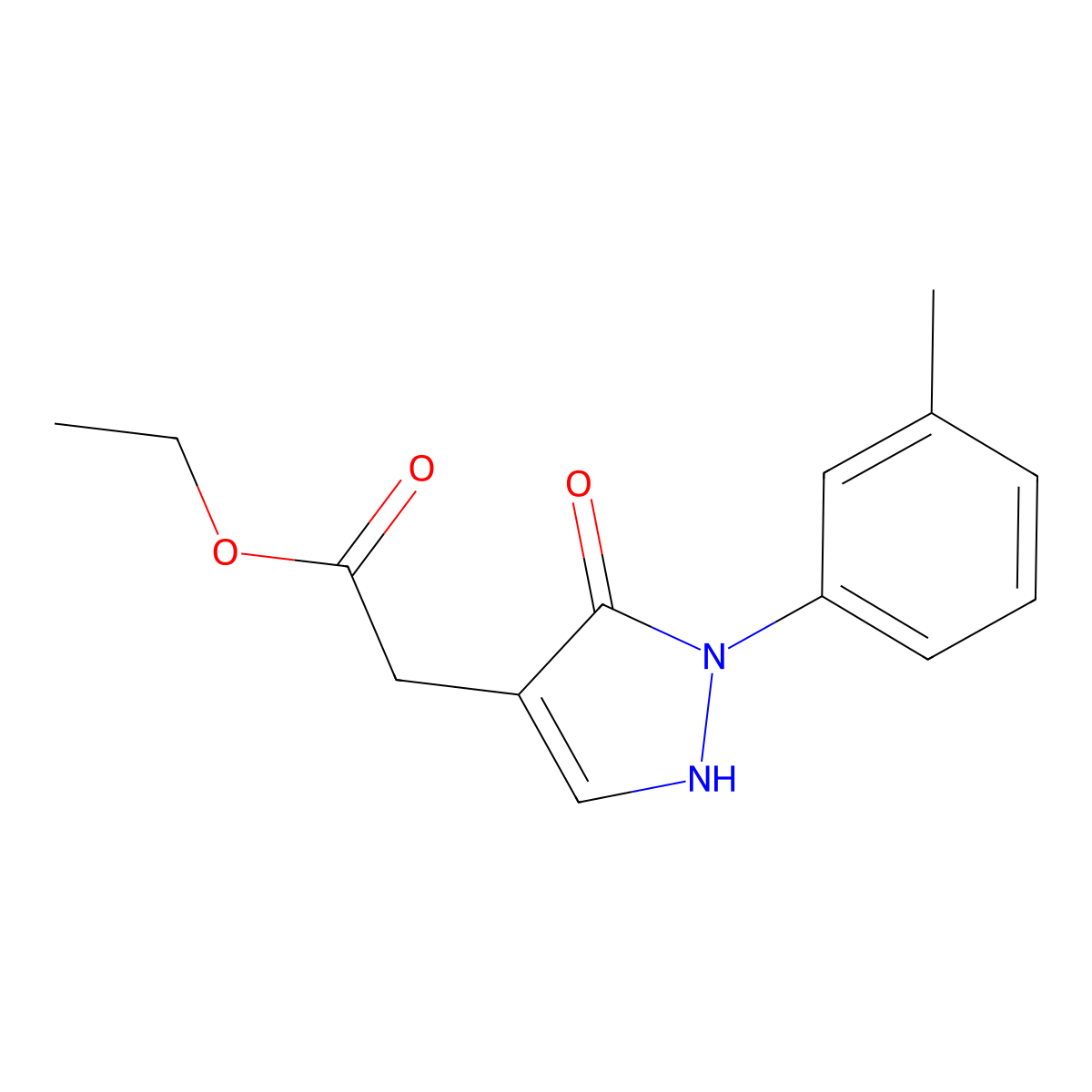 Ethyl 2-[2-(3-methylphenyl)-3-oxo-2,3-dihydro-1H-pyrazol-4-yl]acetate molecular structure, CAS 2060034-48-0