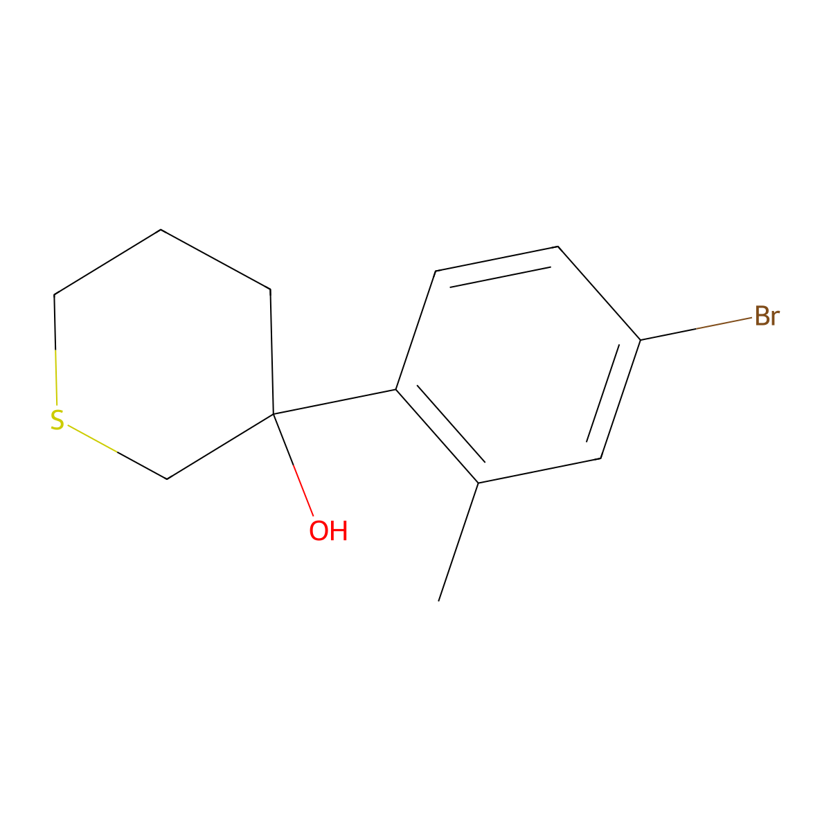 3-(4-Bromo-2-methylphenyl)thian-3-ol molecular structure, CAS 2060034-51-5