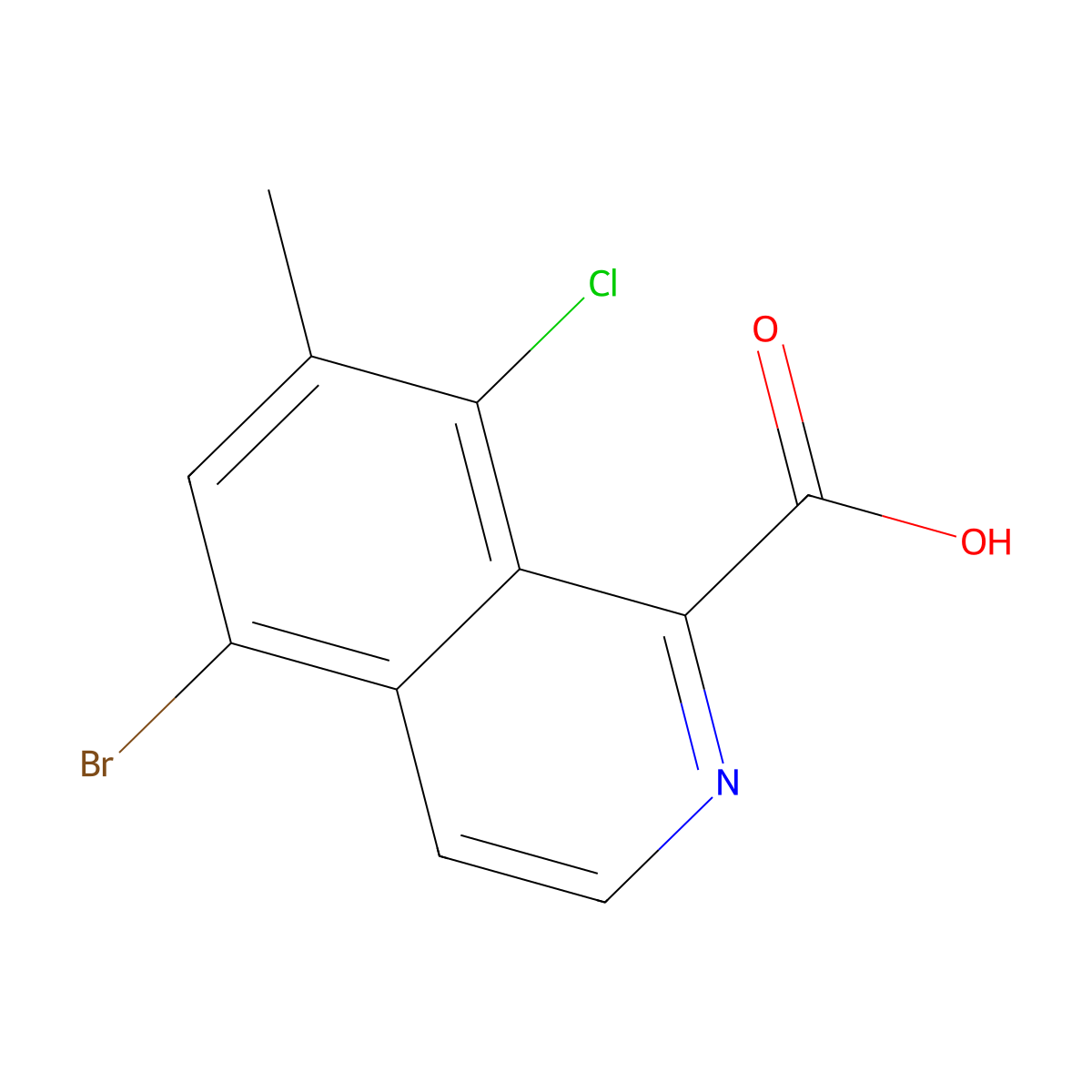 5-Bromo-8-chloro-7-methylisoquinoline-1-carboxylic acid molecular structure, CAS 2060034-52-6