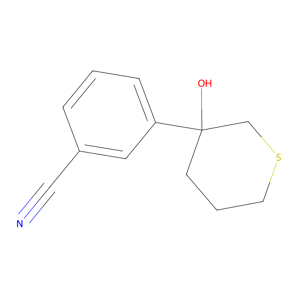 3-(3-Hydroxythian-3-yl)benzonitrile molecular structure, CAS 2060034-56-0
