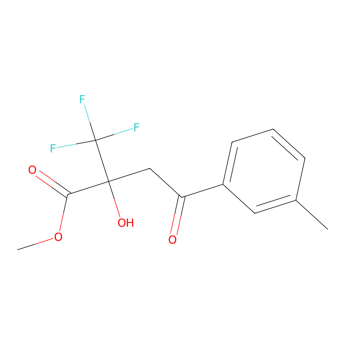 Methyl 2-hydroxy-4-(3-methylphenyl)-4-oxo-2-(trifluoromethyl)butanoate molecular structure, CAS 2060034-58-2