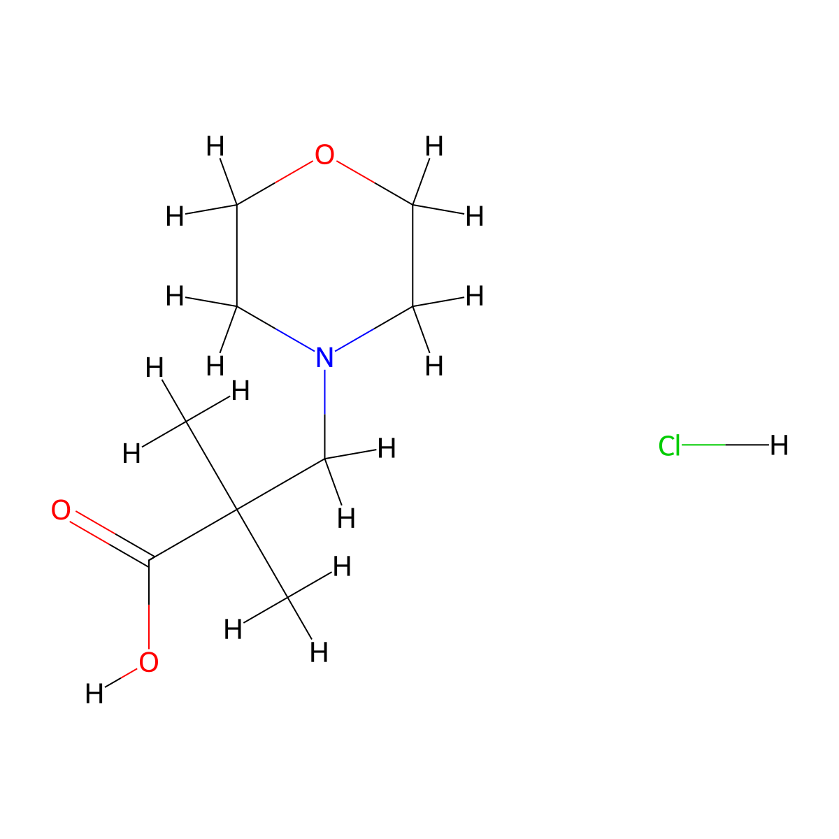 2,2-Dimethyl-3-(morpholin-4-yl)propanoic acid hydrochloride molecular structure, CAS 2060034-59-3