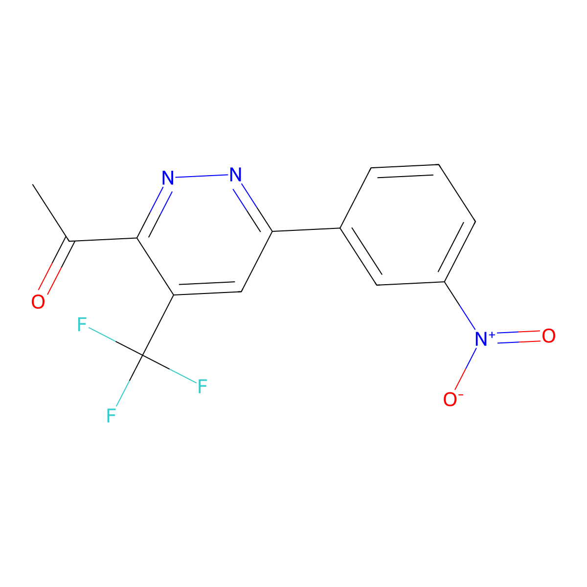 1-[6-(3-Nitrophenyl)-4-(trifluoromethyl)pyridazin-3-yl]ethan-1-one molecular structure, CAS 2060034-67-3