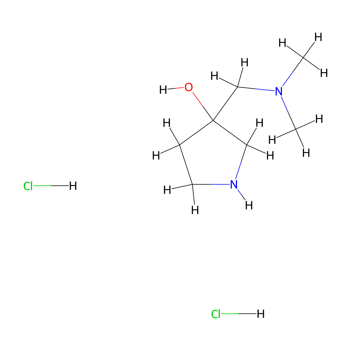 3-[(Dimethylamino)methyl]pyrrolidin-3-ol dihydrochloride molecular structure, CAS 2060034-69-5