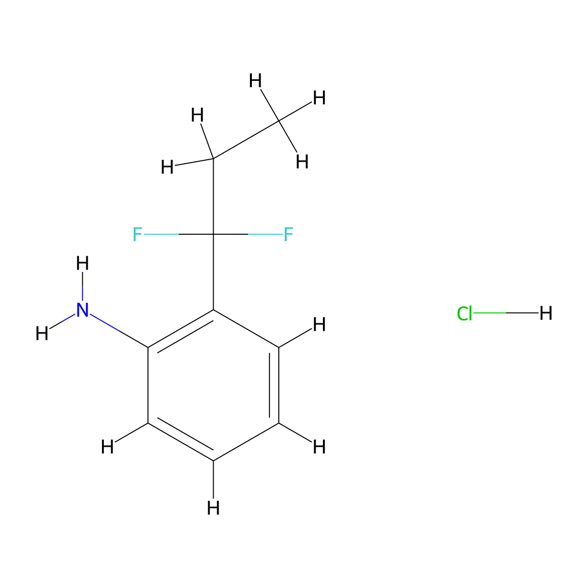 2-(1,1-Difluoropropyl)aniline hydrochloride molecular structure, CAS 2060034-77-5