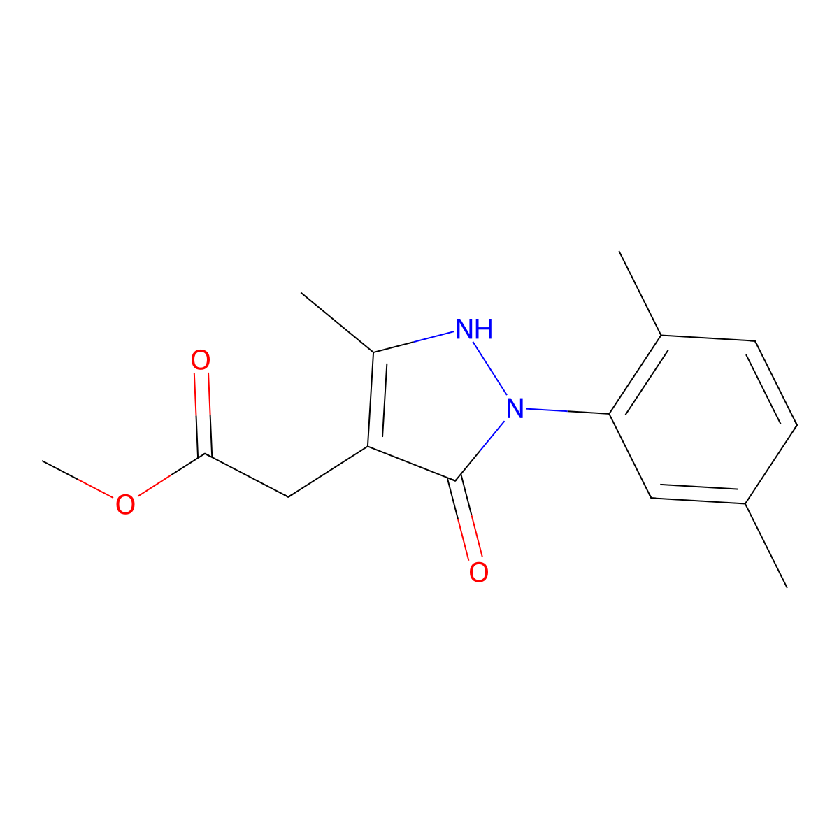 Methyl 2-[2-(2,5-dimethylphenyl)-5-methyl-3-oxo-2,3-dihydro-1H-pyrazol-4-yl]acetate molecular structure, CAS 2060034-83-3
