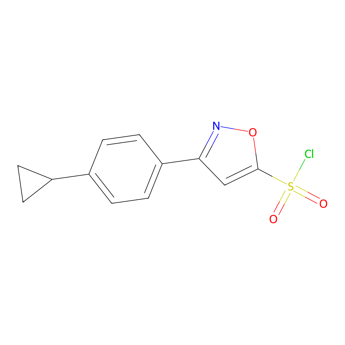 3-(4-Cyclopropylphenyl)-1,2-oxazole-5-sulfonyl chloride molecular structure, CAS 2060034-84-4