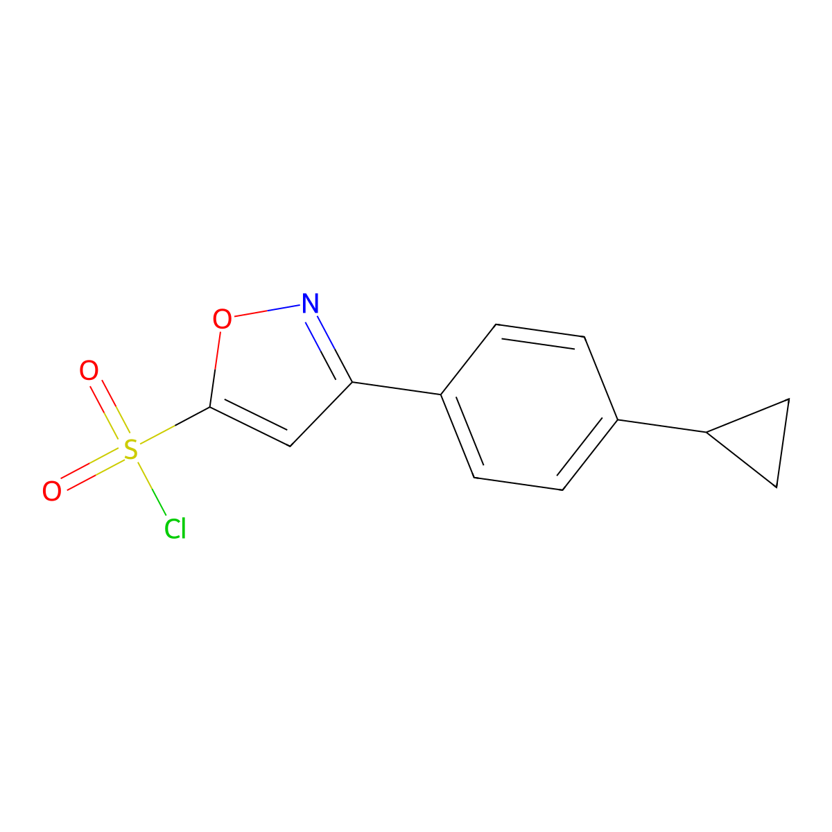 3-(4-Cyclopropylphenyl)-1,2-oxazole-5-sulfonyl chloride molecular structure, CAS 2060034-84-4