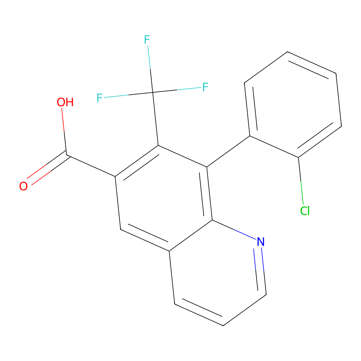 8-(2-Chlorophenyl)-7-(trifluoromethyl)quinoline-6-carboxylic acid molecular structure, CAS 2060034-87-7