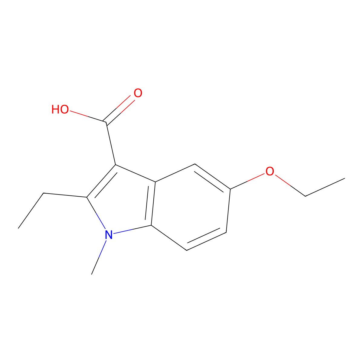 5-Ethoxy-2-ethyl-1-methyl-1H-indole-3-carboxylic acid molecular structure, CAS 2060034-88-8