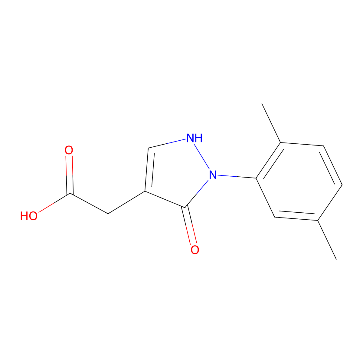 2-[2-(2,5-Dimethylphenyl)-3-oxo-2,3-dihydro-1H-pyrazol-4-yl]acetic acid molecular structure, CAS 2060034-90-2
