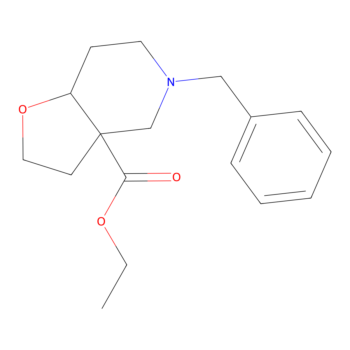 Ethyl 5-benzyl-octahydrofuro[3,2-c]pyridine-3a-carboxylate molecular structure, CAS 2060034-91-3