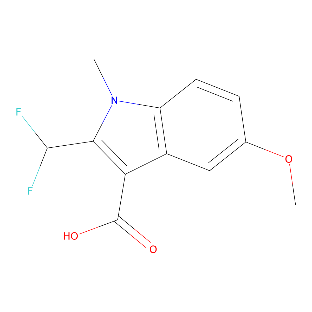 2-(Difluoromethyl)-5-methoxy-1-methyl-1H-indole-3-carboxylic acid molecular structure, CAS 2060034-95-7