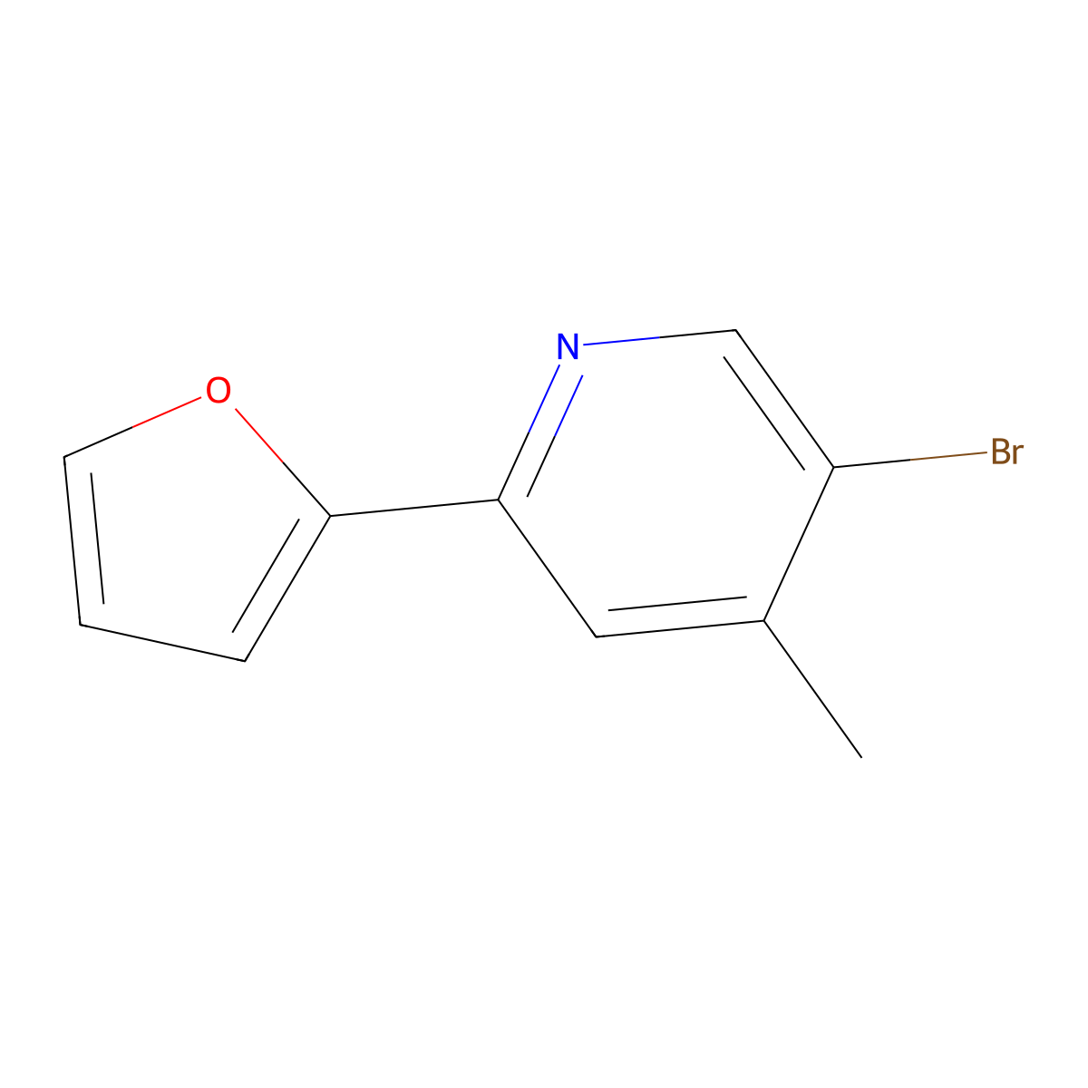 5-Bromo-2-(furan-2-yl)-4-methylpyridine molecular structure, CAS 2060034-96-8