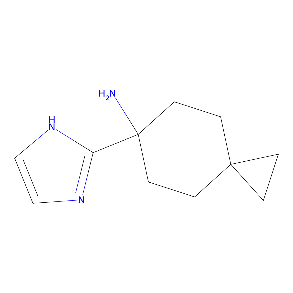 6-(1H-Imidazol-2-yl)spiro[2.5]octan-6-amine molecular structure, CAS 2060034-99-1