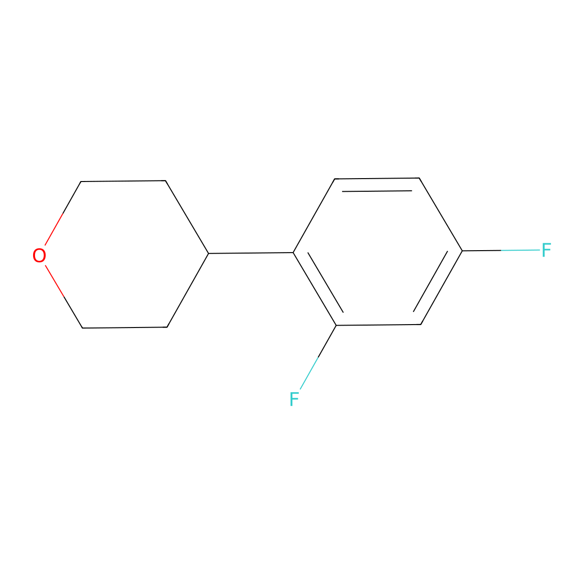4-(2,4-Difluorophenyl)oxane molecular structure, CAS 2060035-03-0