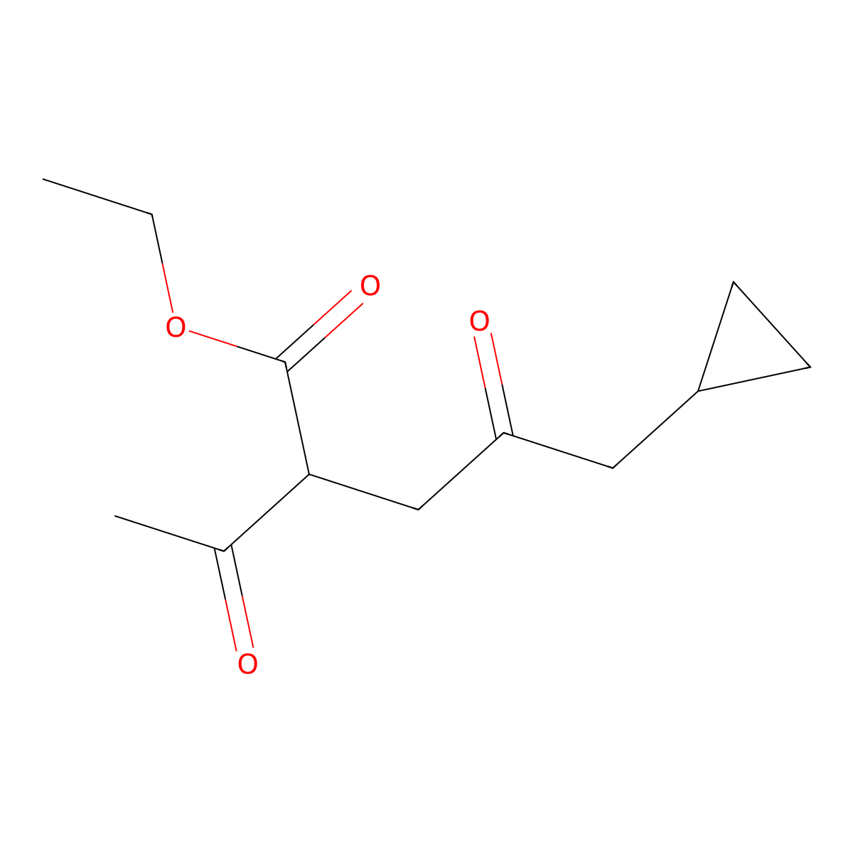 Ethyl 2-acetyl-5-cyclopropyl-4-oxopentanoate molecular structure, CAS 2060035-04-1