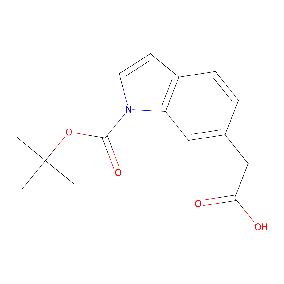2-{1-[(tert-butoxy)carbonyl]-1H-indol-6-yl}acetic acid molecular structure, CAS 2060035-09-6