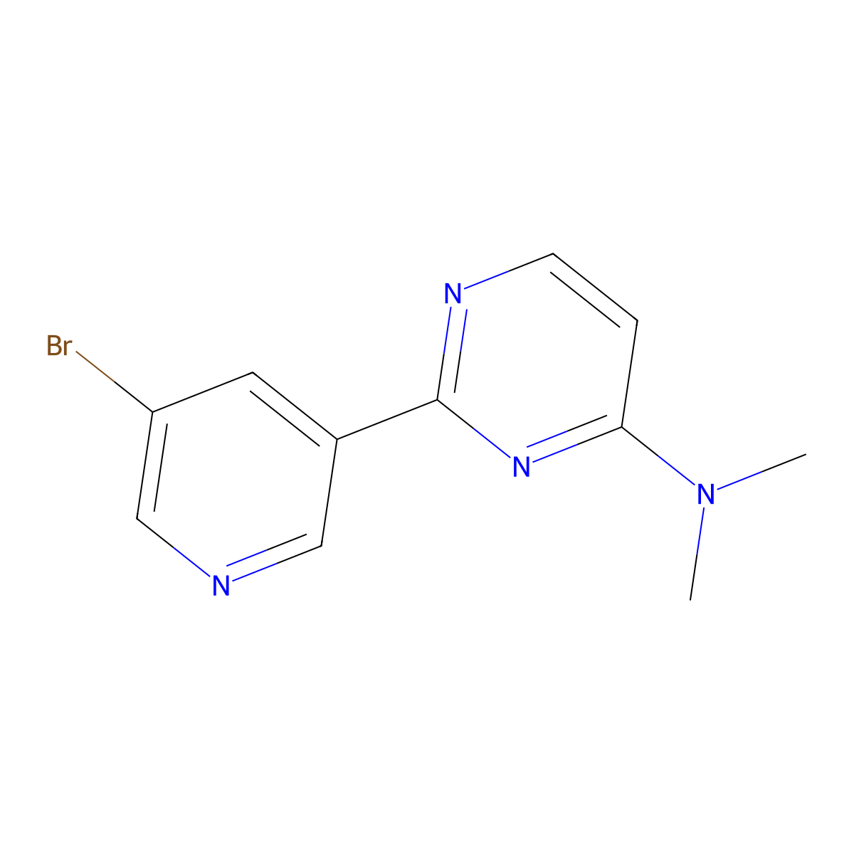 2-(5-Bromopyridin-3-yl)-N,N-dimethylpyrimidin-4-amine molecular structure, CAS 2060035-20-1