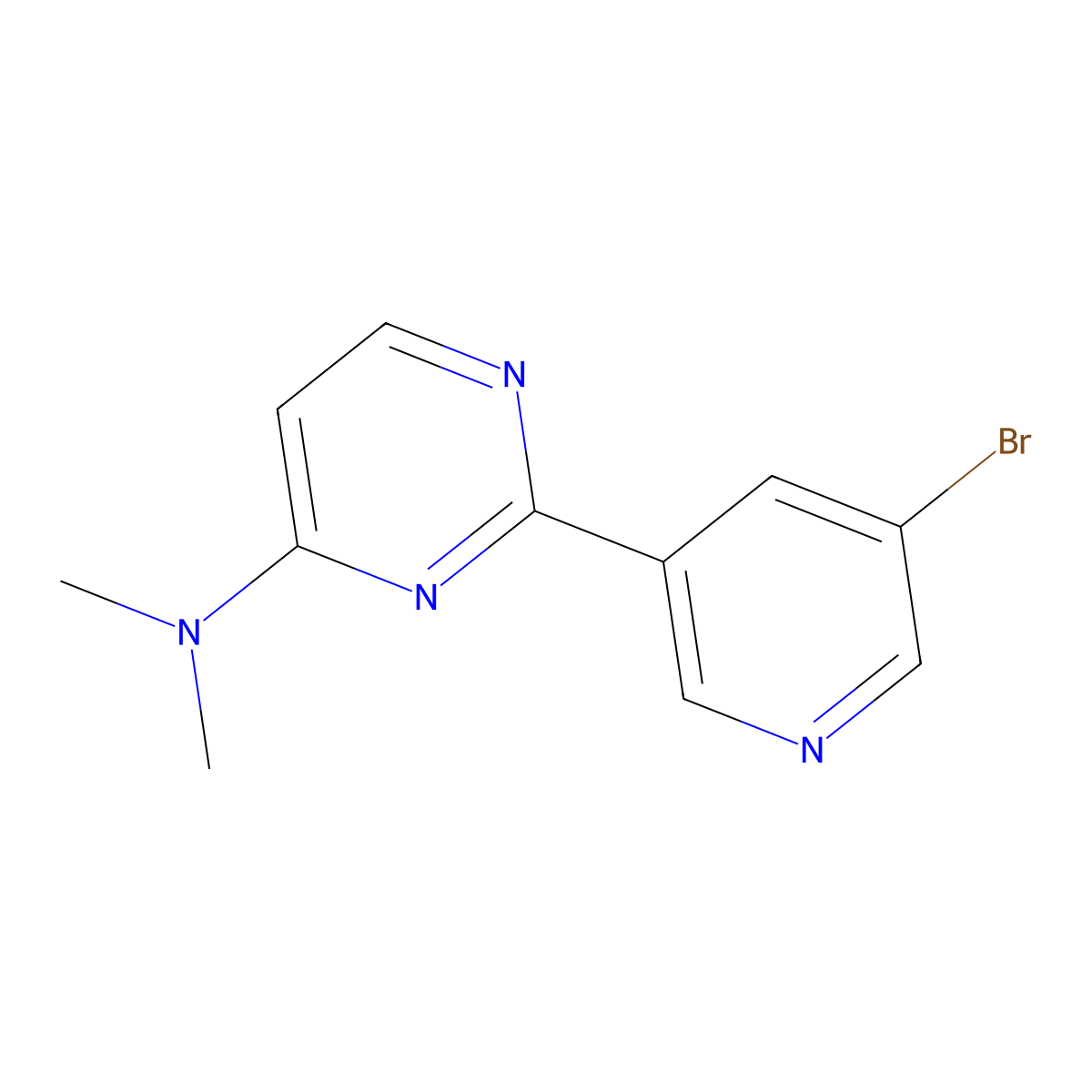 2-(5-Bromopyridin-3-yl)-N,N-dimethylpyrimidin-4-amine molecular structure, CAS 2060035-20-1