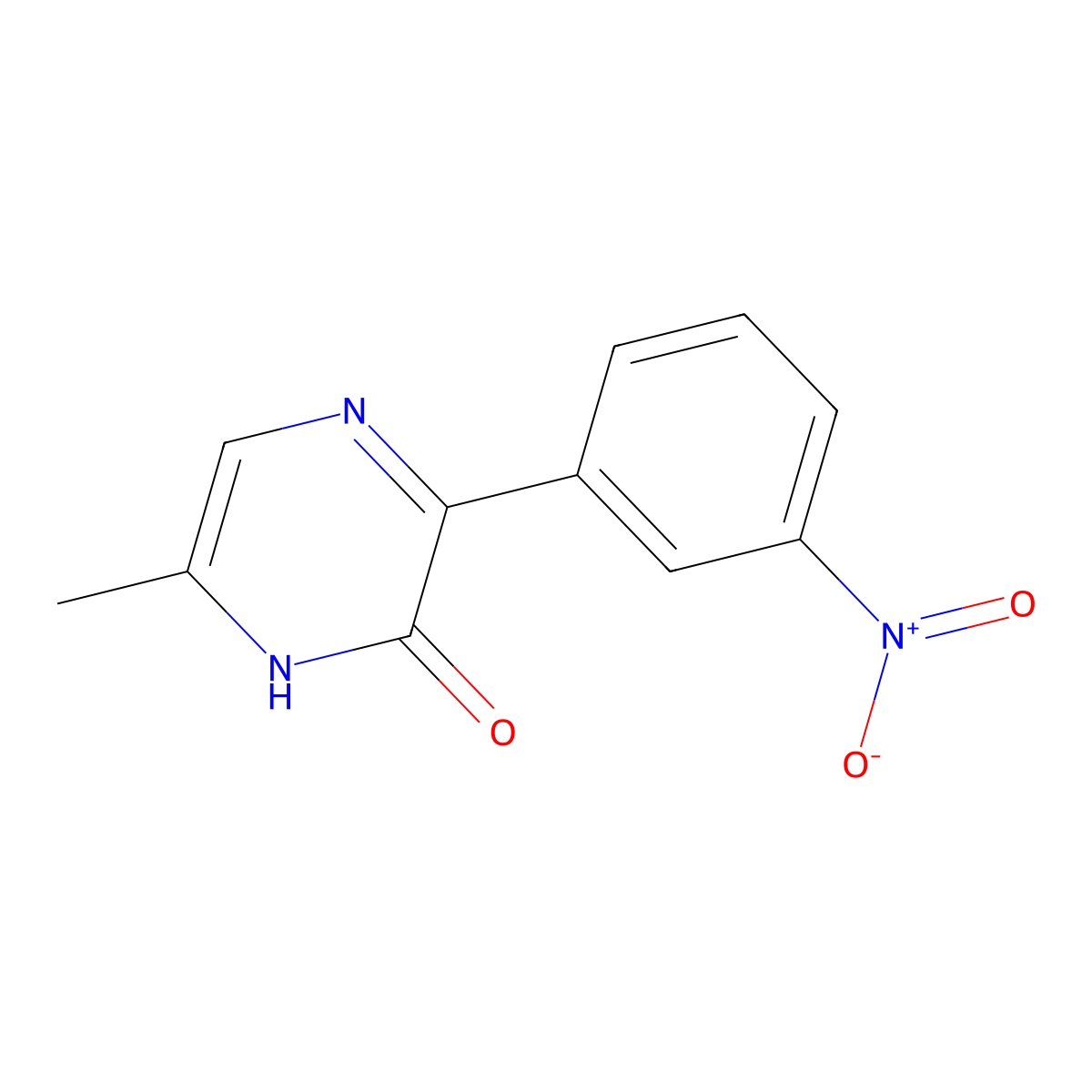 6-Methyl-3-(3-nitrophenyl)-1,2-dihydropyrazin-2-one molecular structure, CAS 2060035-22-3
