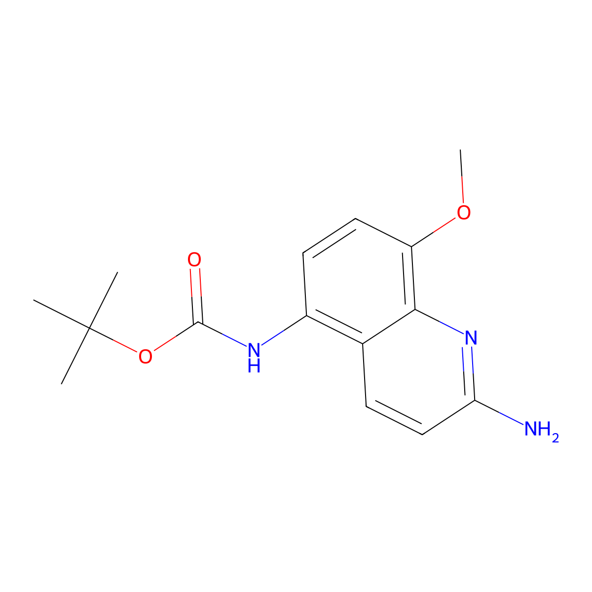 tert-Butyl N-(2-amino-8-methoxyquinolin-5-yl)carbamate molecular structure, CAS 2060035-24-5