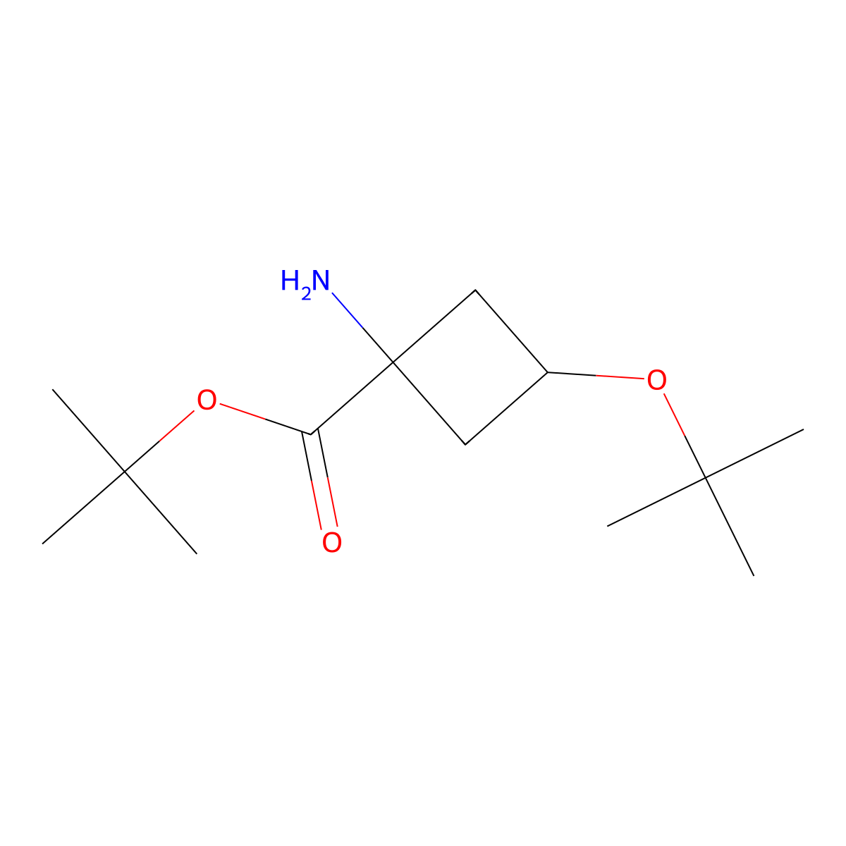 tert-Butyl 1-amino-3-(tert-butoxy)cyclobutane-1-carboxylate molecular structure, CAS 2060035-25-6