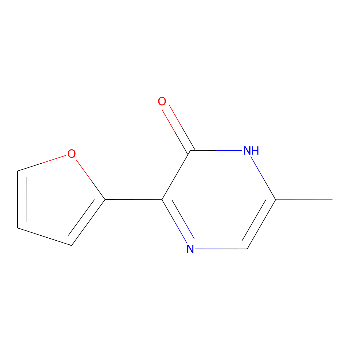 3-(Furan-2-yl)-6-methyl-1,2-dihydropyrazin-2-one molecular structure, CAS 2060035-30-3