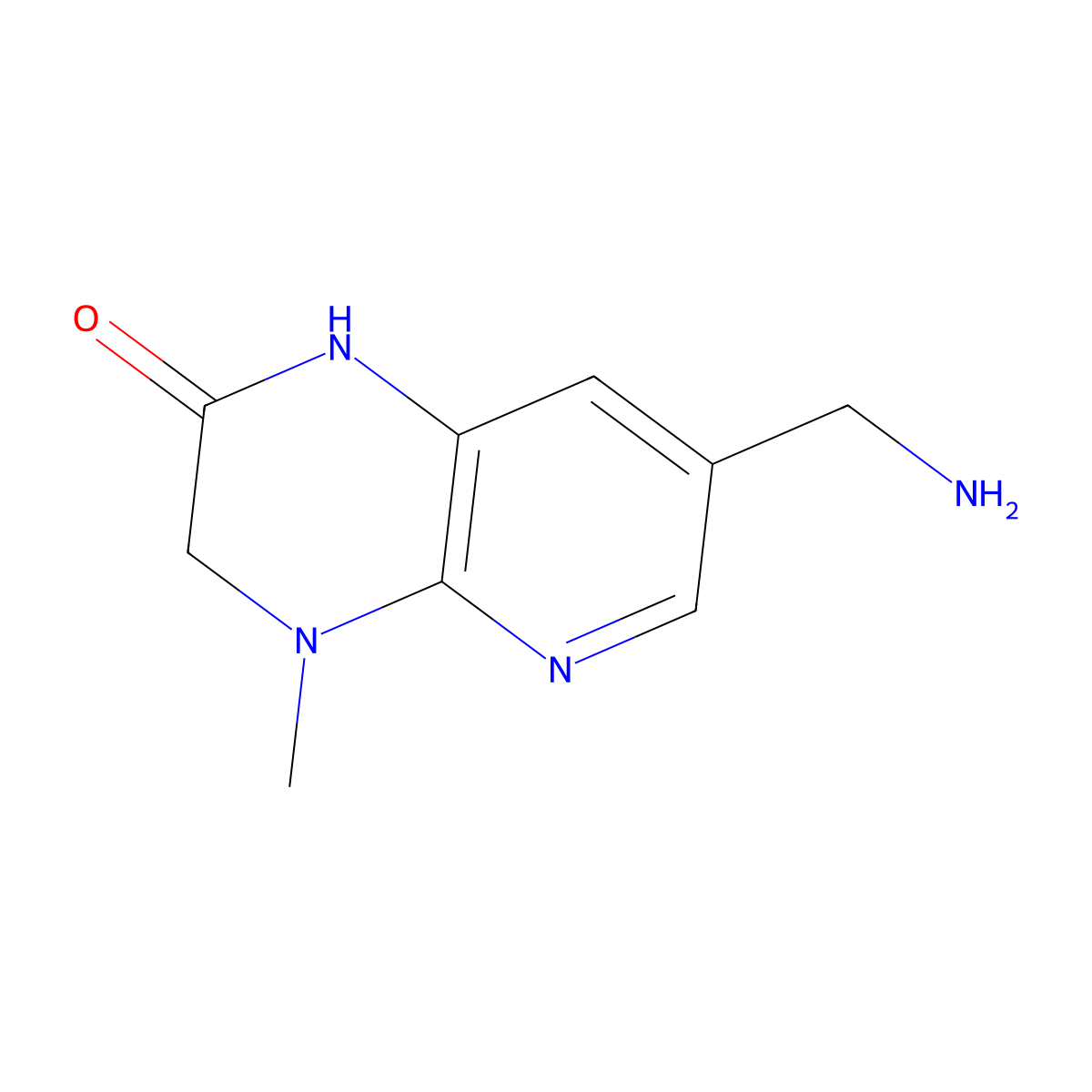 7-(Aminomethyl)-4-methyl-1H,2H,3H,4H-pyrido[2,3-b]pyrazin-2-one molecular structure, CAS 2060035-35-8