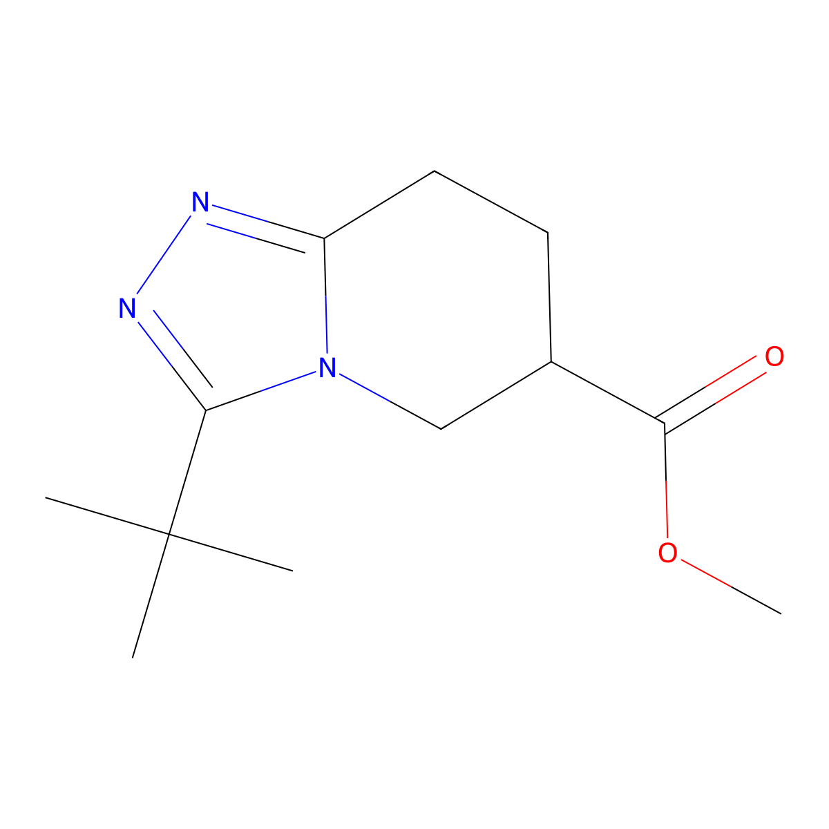 Methyl 3-tert-butyl-5H,6H,7H,8H-[1,2,4]triazolo[4,3-a]pyridine-6-carboxylate molecular structure, CAS 2060035-43-8