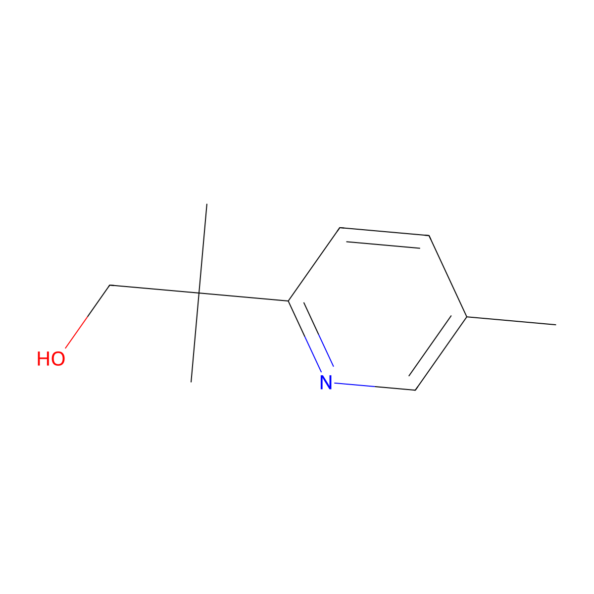 2-Methyl-2-(5-methylpyridin-2-yl)propan-1-ol molecular structure, CAS 2060035-44-9