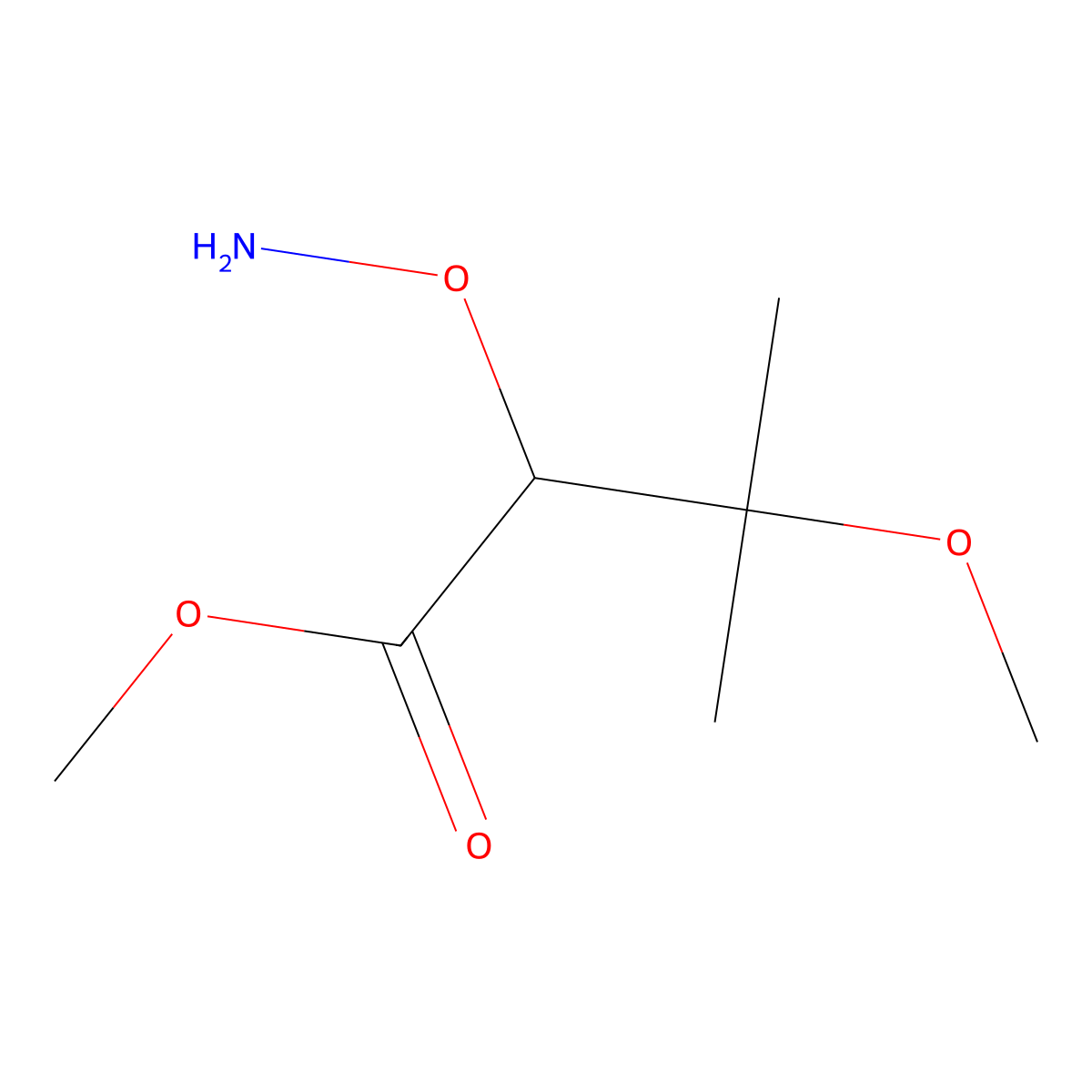 Methyl 2-(aminooxy)-3-methoxy-3-methylbutanoate molecular structure, CAS 2060035-54-1