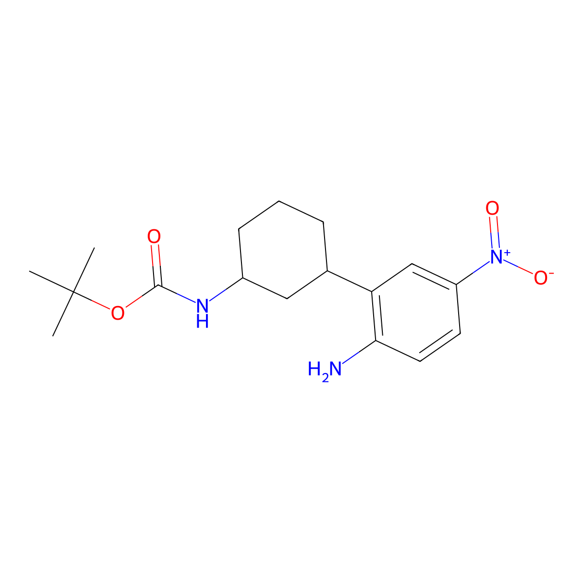 tert-Butyl N-[3-(2-amino-5-nitrophenyl)cyclohexyl]carbamate molecular structure, CAS 2060035-59-6