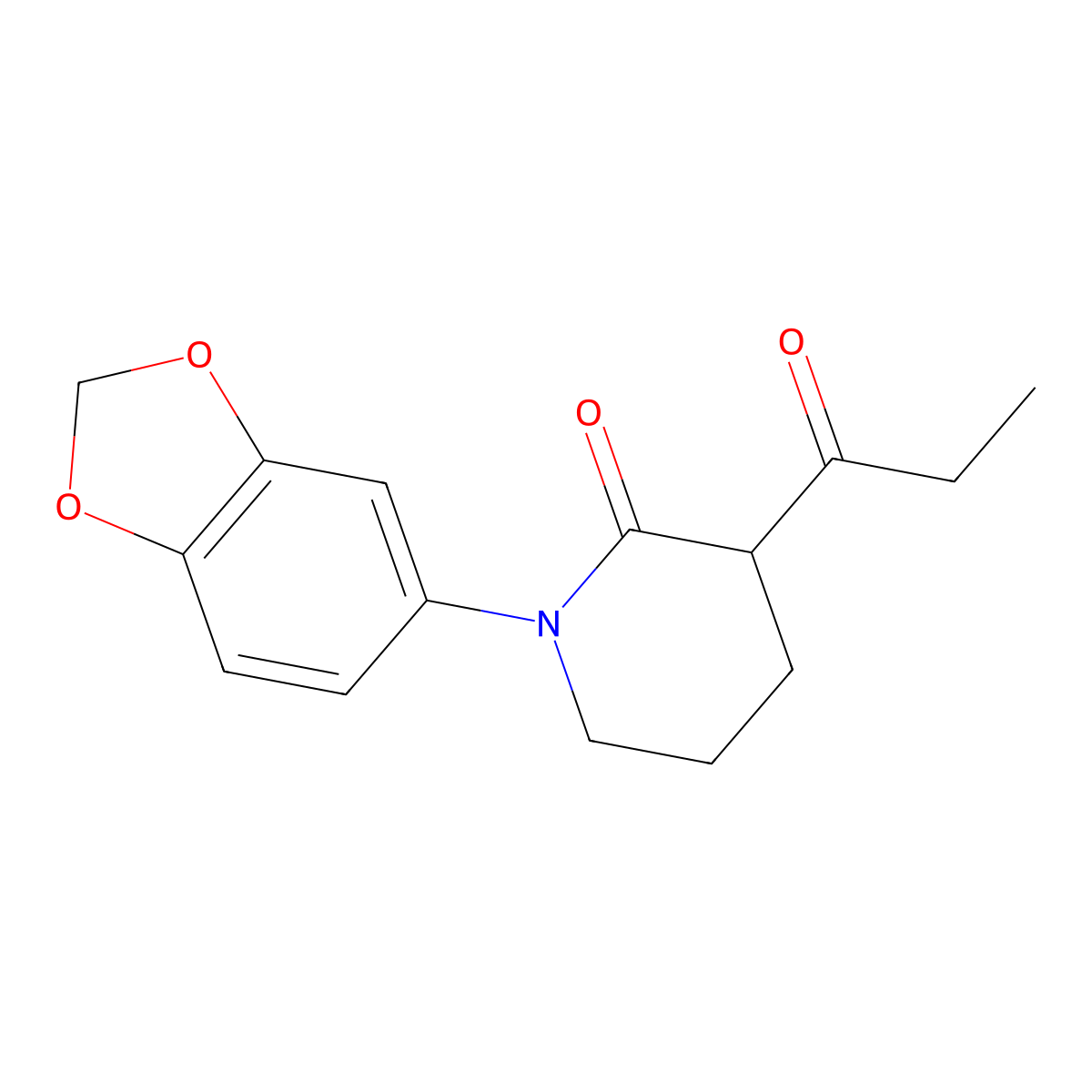 1-(1,3-Dioxaindan-5-yl)-3-propanoylpiperidin-2-one molecular structure, CAS 2060035-62-1