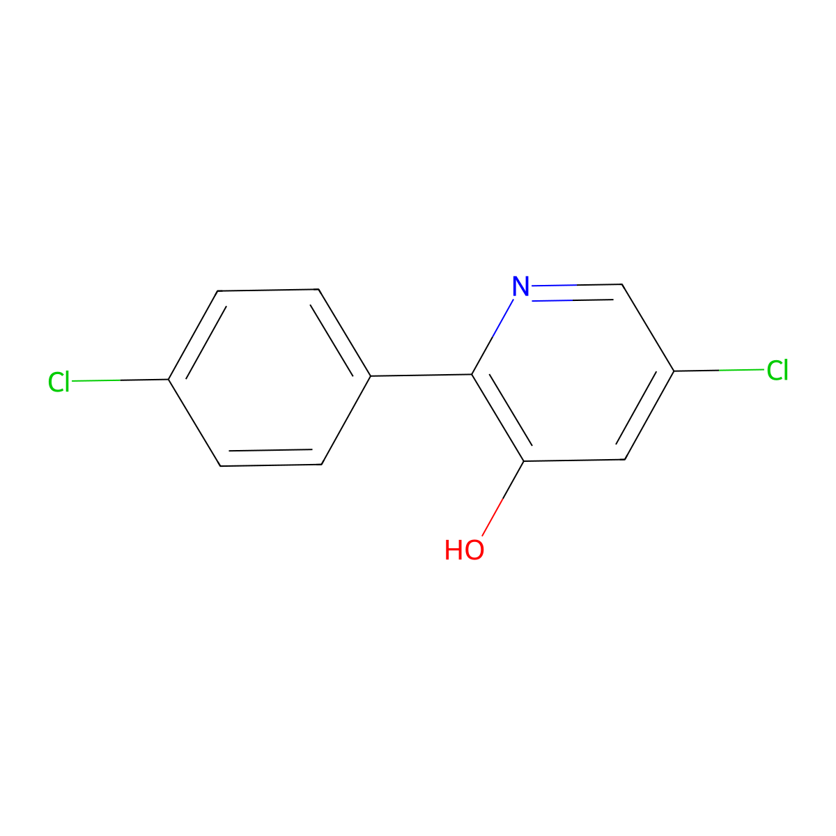 5-Chloro-2-(4-chlorophenyl)pyridin-3-ol molecular structure, CAS 2060035-64-3