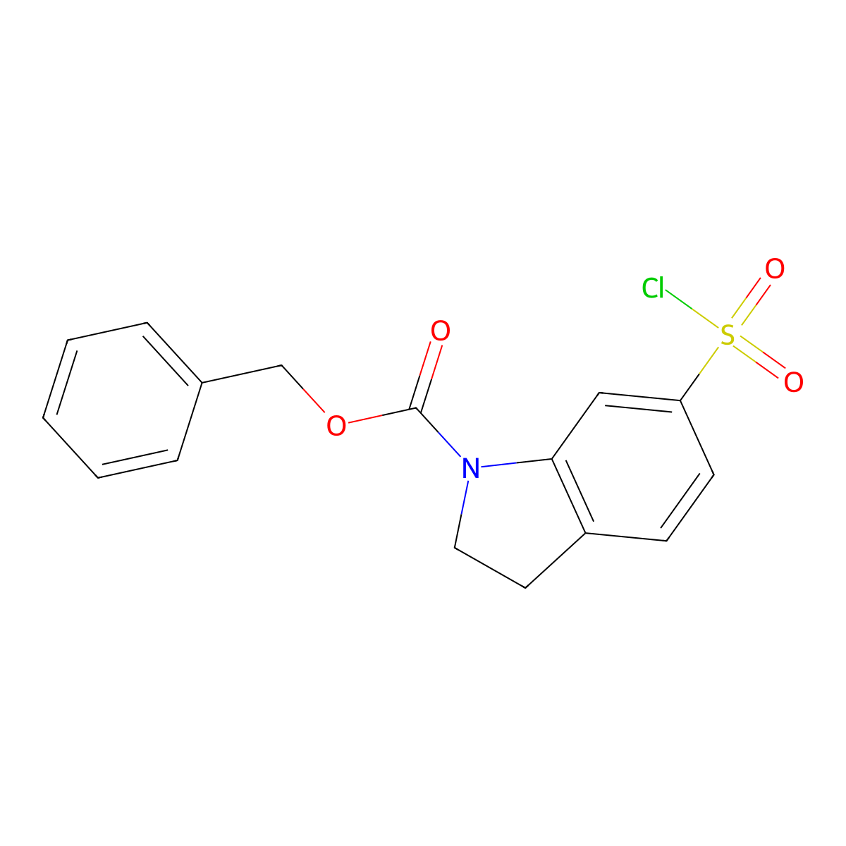 Benzyl 6-(chlorosulfonyl)-2,3-dihydro-1H-indole-1-carboxylate molecular structure, CAS 2060035-65-4