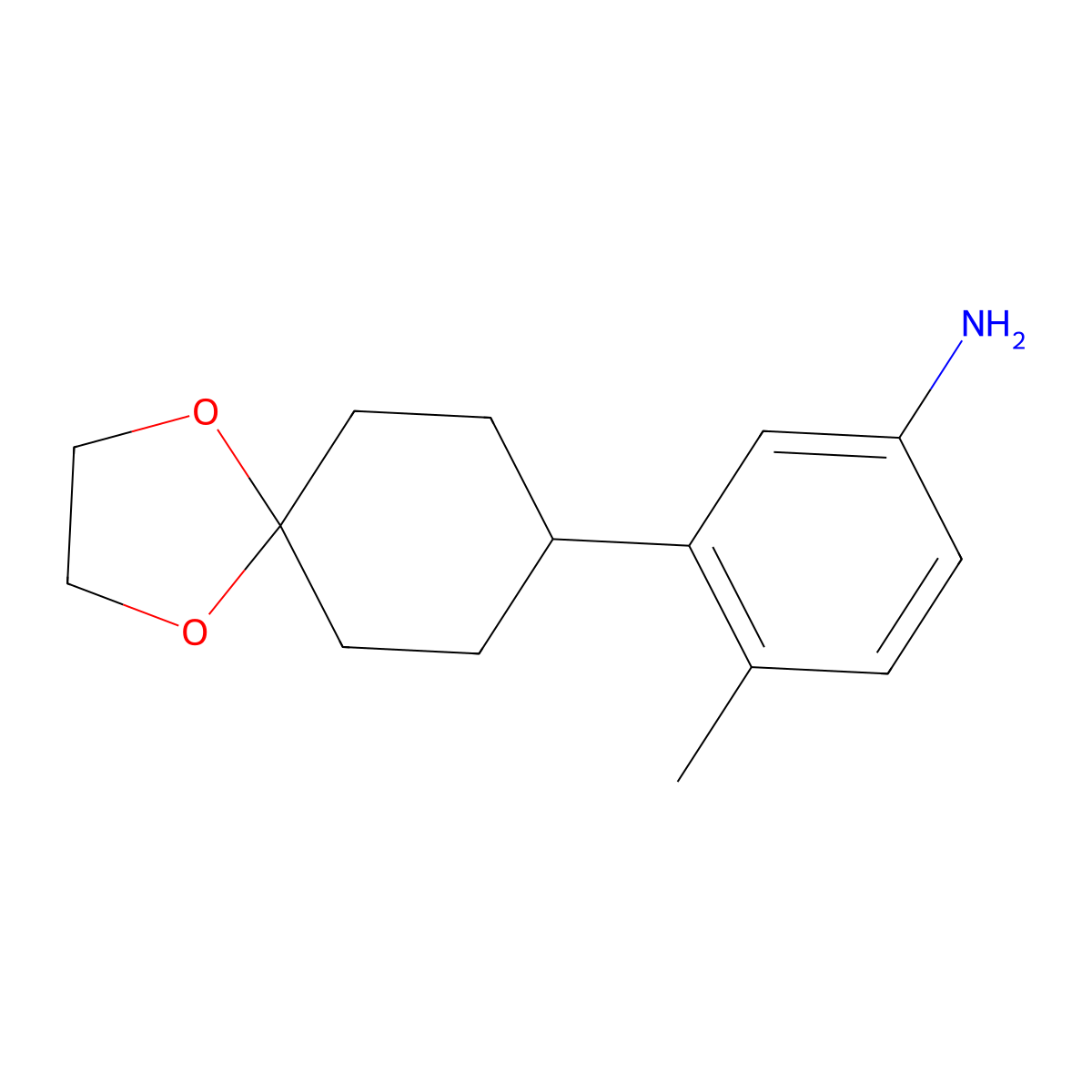 3-{1,4-Dioxaspiro[4.5]decan-8-yl}-4-methylaniline molecular structure, CAS 2060035-67-6