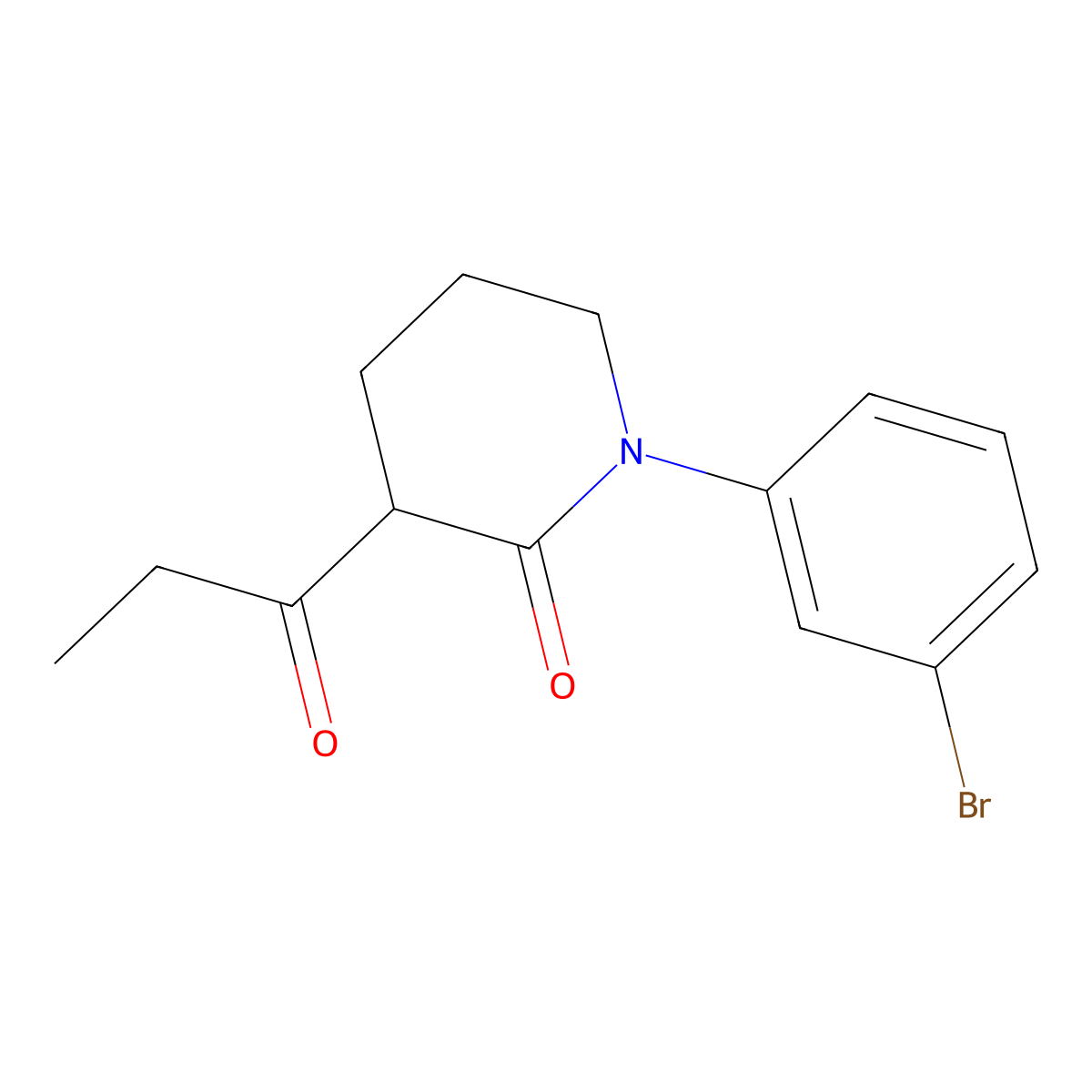 1-(3-Bromophenyl)-3-propanoylpiperidin-2-one molecular structure, CAS 2060035-71-2