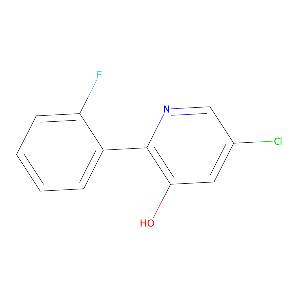 5-Chloro-2-(2-fluorophenyl)pyridin-3-ol molecular structure, CAS 2060035-78-9