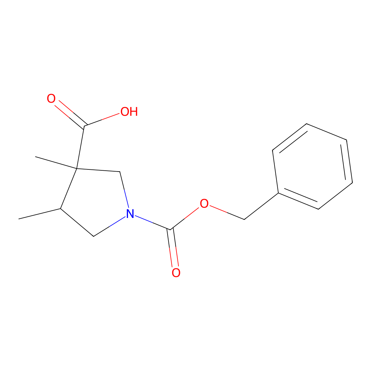 1-[(Benzyloxy)carbonyl]-3,4-dimethylpyrrolidine-3-carboxylic acid molecular structure, CAS 2060035-79-0